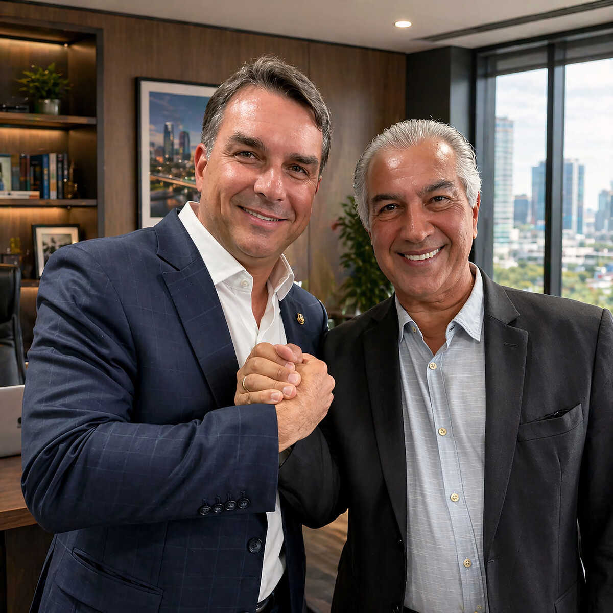 Ala do PL de MS ignora Flávio Bolsonaro nas redes sociais e Azambuja exige apoio