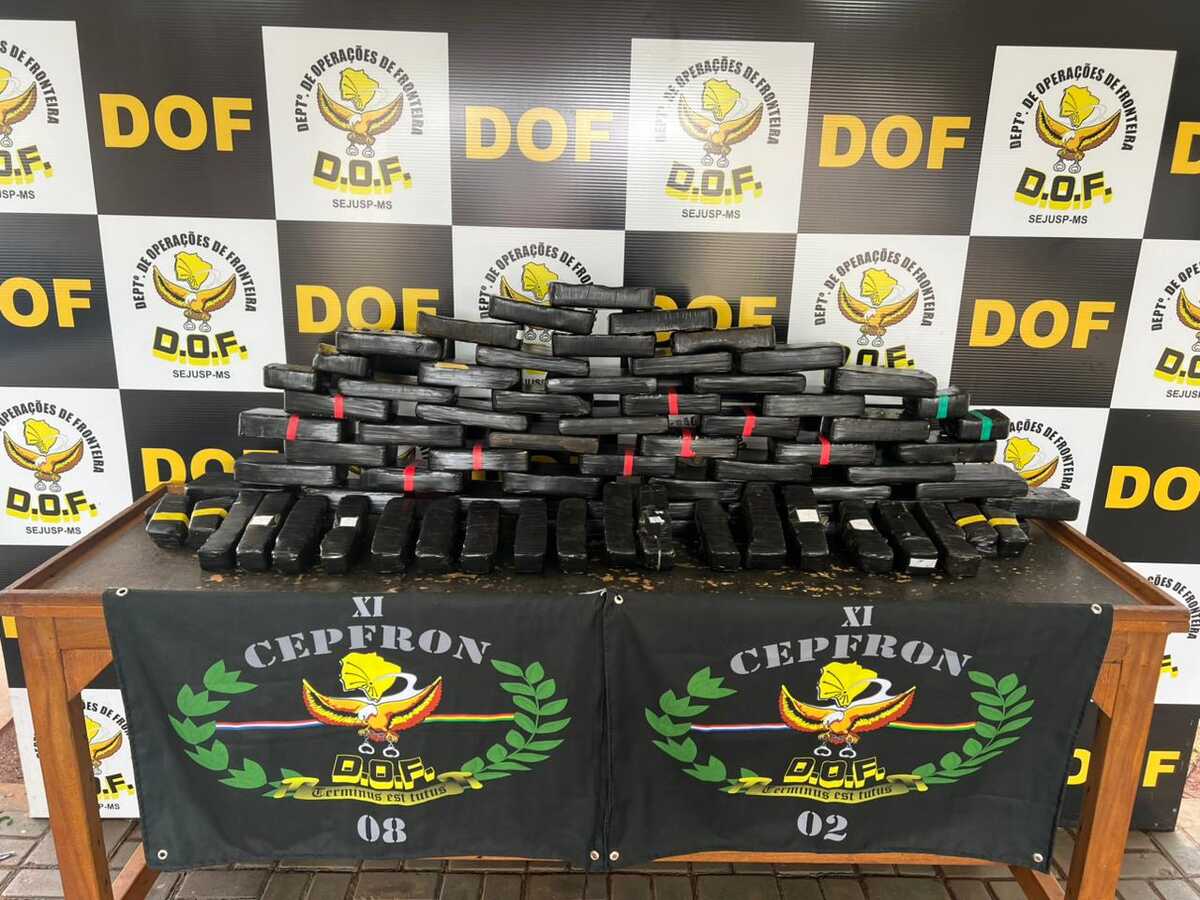 DOF apreende quase 70kg de cocaína durante bloqueio policial na MS-164